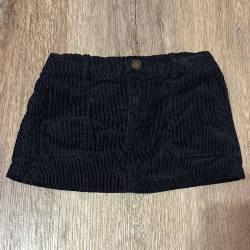 NWOT Copper Key Black Corduroy Cargo Mini Skirt Casual